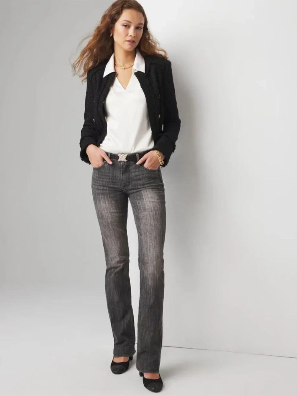 WHBM Mid Rise Bootcut Jeans